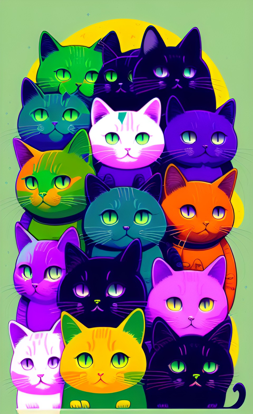 Cats in various colors